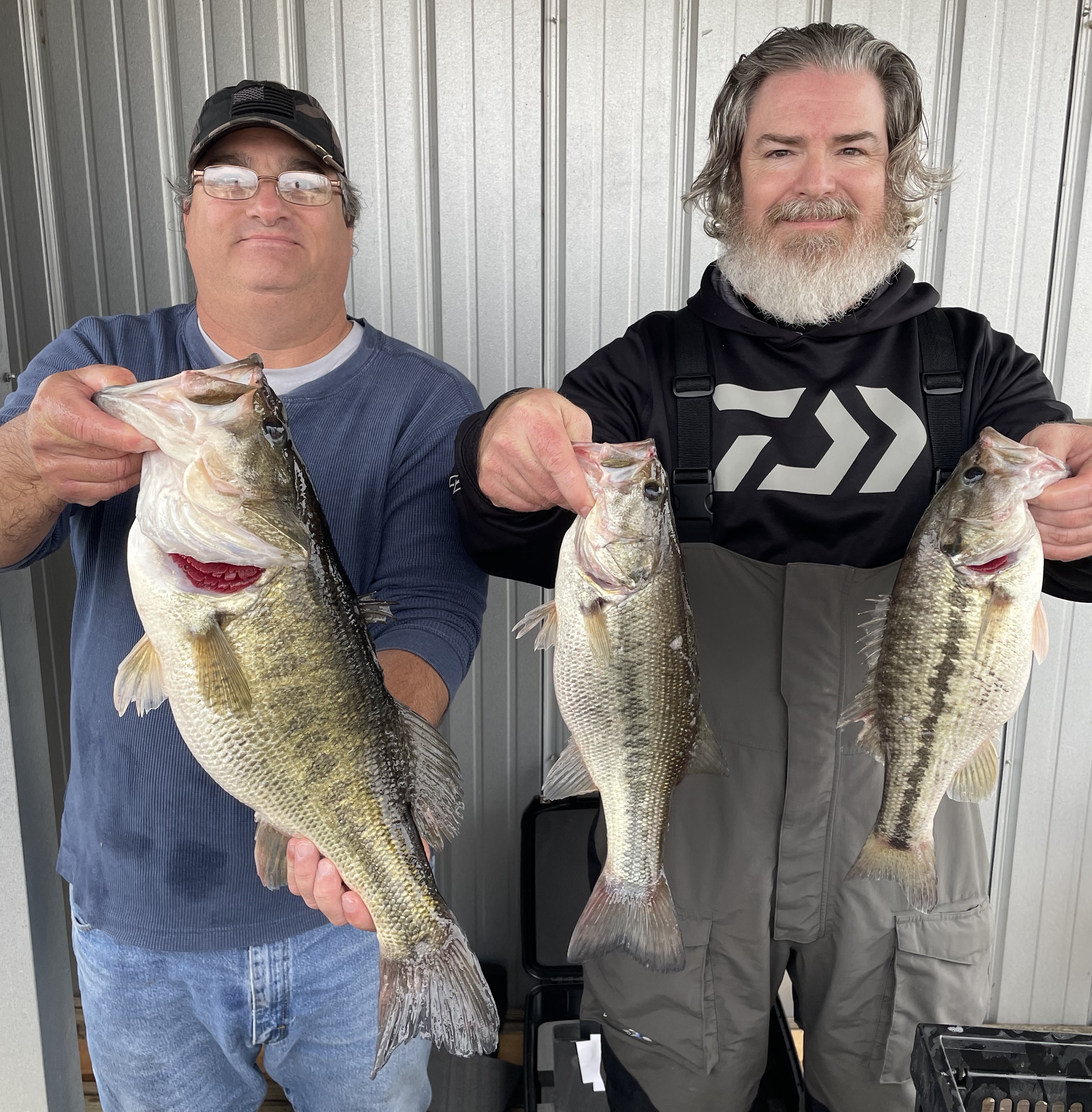 Jim and Kyle with some nice bass at Lake Palestine!!