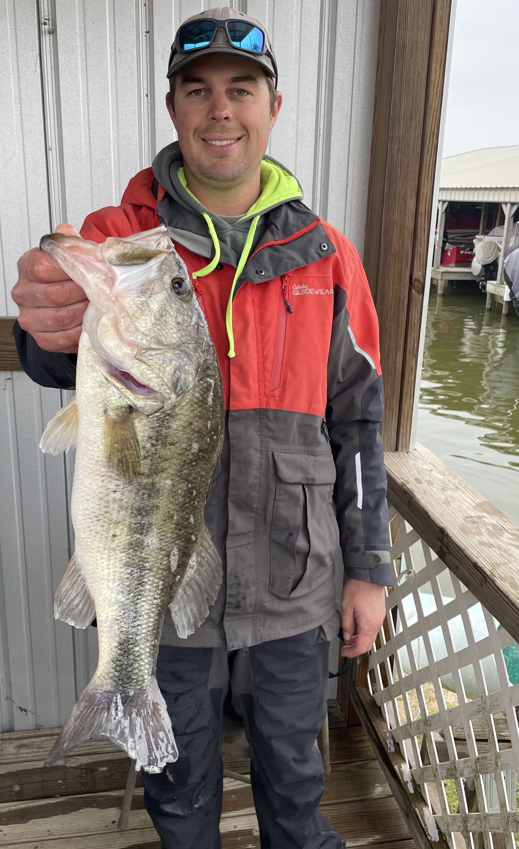 Lucas with one of his bass at Lake Palestine!!